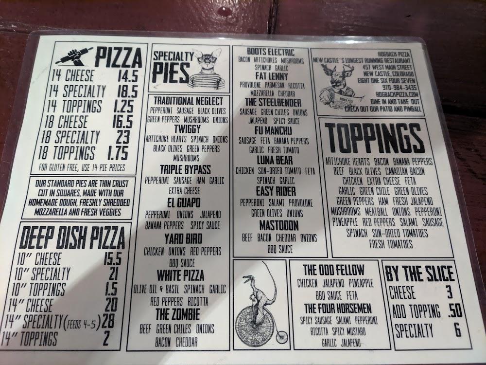 Hogback Pizza Menu image 3